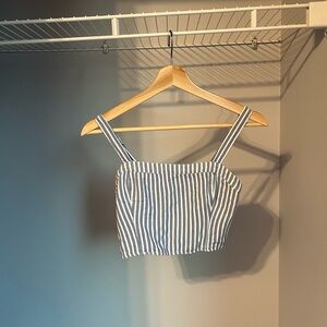 Striped Blue and White Women's Top
